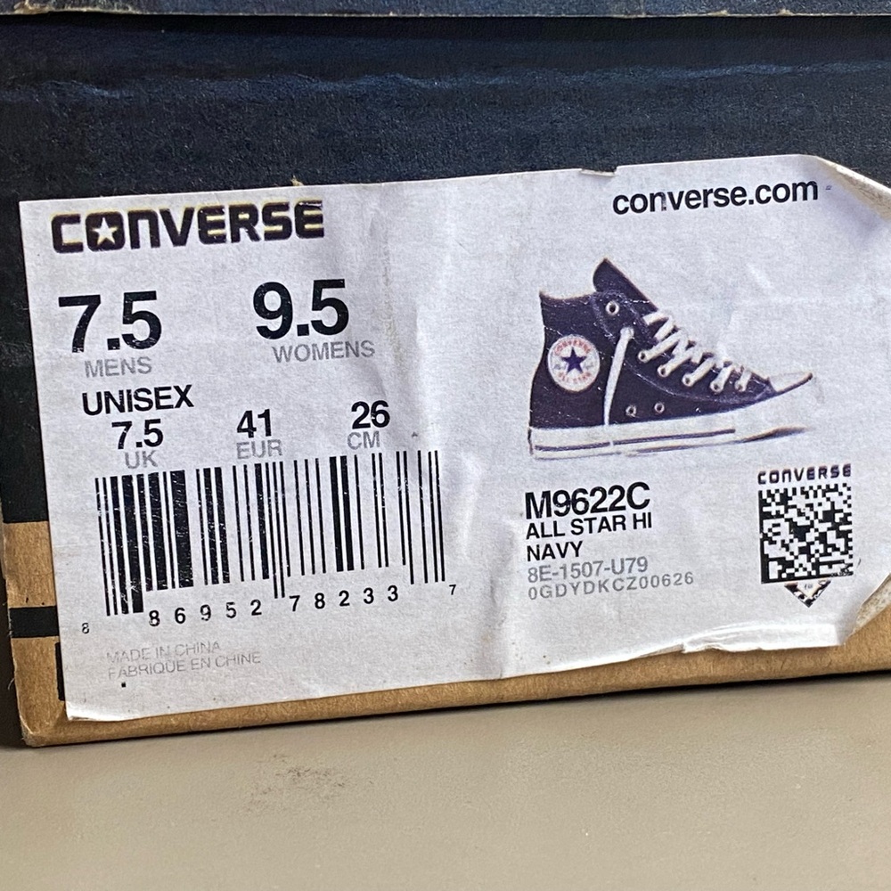 New with Box Unisex Converse Chuck Taylor All Star Hi High Top Navy M9622 Size - Picture 9 of 9